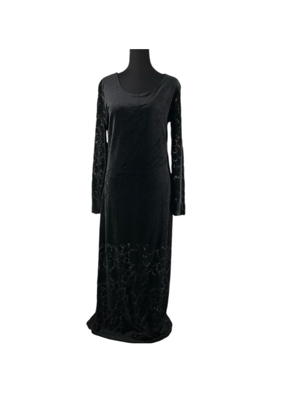 Carole Little vintage dress Velvet Burnout Sheer Print Gothic Romantic sz 8